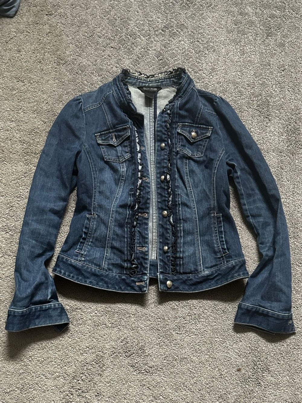 White House Black Market Dark Blue Denim Jacket